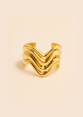 THE LINE – Bracelet manchette sculpturale doré