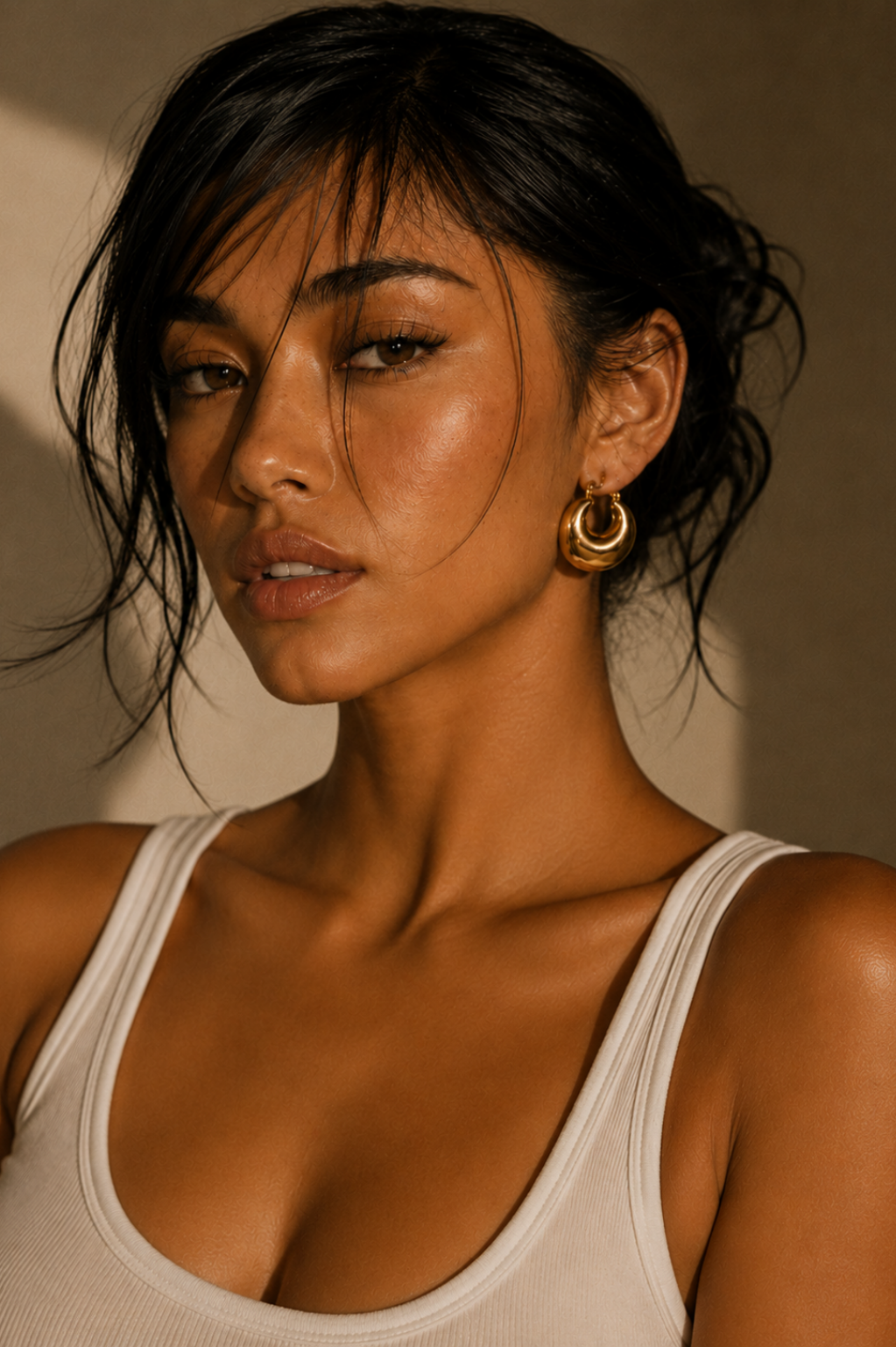 LA BARRE — Boucles d'oreilles tendance dorées sculpturales