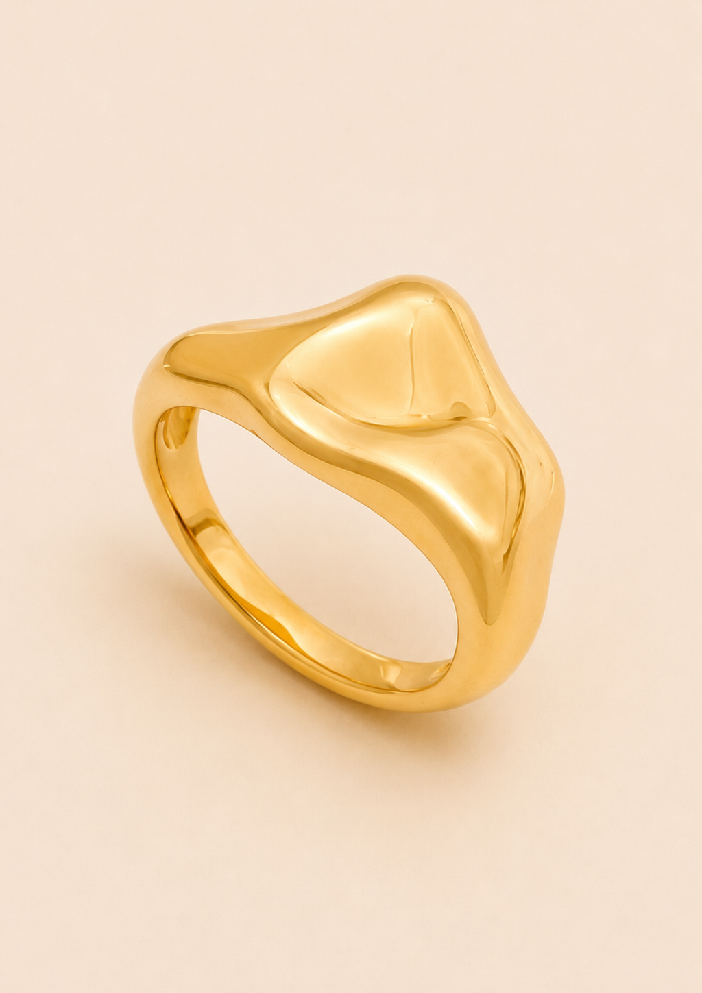 LES TERMES — Bague tendance sculpturale ton or
